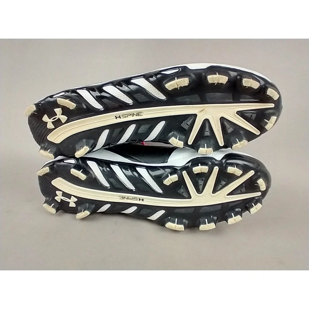 Under‎ Armour Heater Spine Baseball Cleats Mens 9 Black White Pink 1274396-011